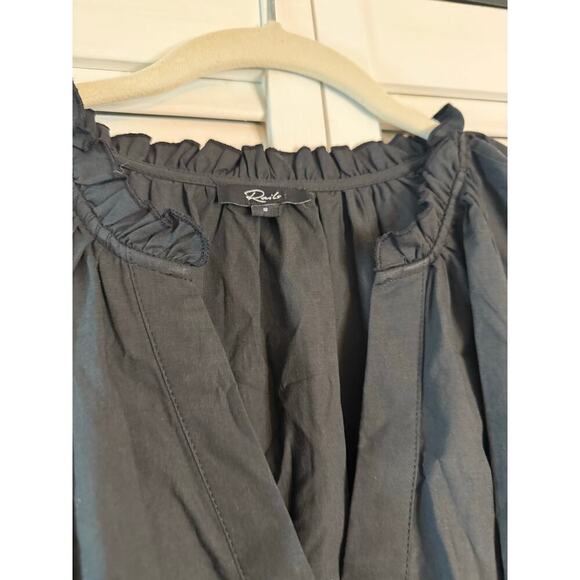 Rails Saylor Dress Black Eyelet Lace Long Sleeve Tile Belt Sz S - Picture 6 of 10